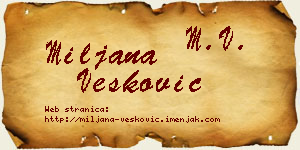 Miljana Vesković vizit kartica
